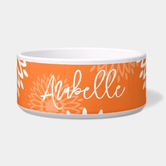 Minimalist Orange Mandala Geometric Floral Name