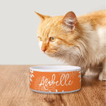 Minimalist Orange Mandala Geometric Floral Name Bowl<br><div class="desc">This bold and minimalist pattern combines vibrant orange tones with mandala-inspired geometric floral elements, creating a design that feels both modern and timeless. The clean symmetry and intricate details make it perfect for those who appreciate a balance of simplicity and artistry. Ideal for fans of bold, statement-making styles, this pattern...</div>