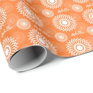 Minimalist Orange Mandala Geometric Floral Name