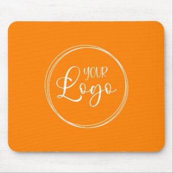 Minimalist Orange Solid Color Logo Mouse Pad by designs4you at Zazzle