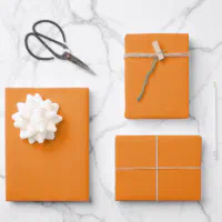 Minimalist Orange solid plain modern elegant gift Wrapping Paper Sheets |  Zazzle