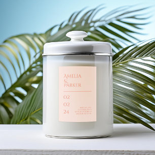 Minimalist Orange Wedding Candle Label