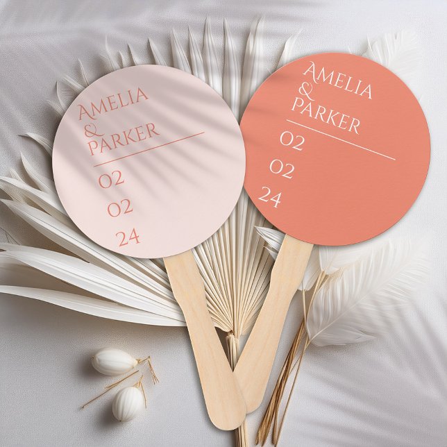 Minimalist Orange Wedding Hand Fans (Creator Uploaded)