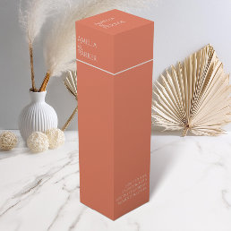 Minimalist Orange Wedding Wine Box