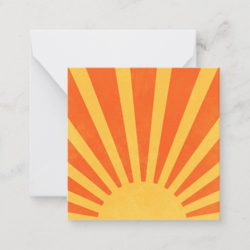 Minimalist Orange Yellow Sun Rays Note Card