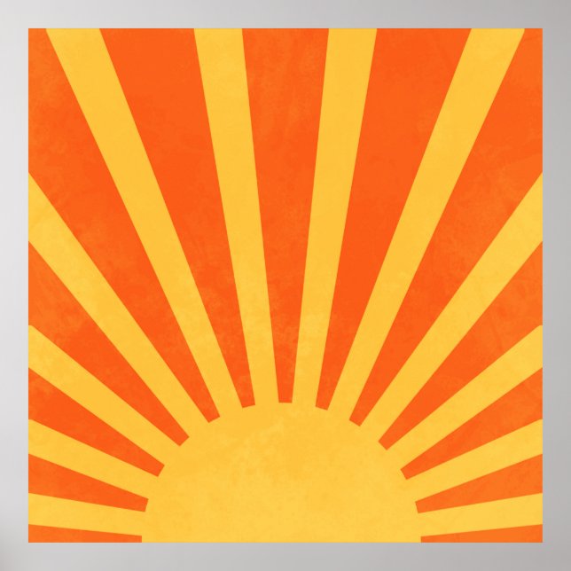 Minimalist Orange Yellow Sun Rays Poster (Front)