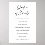 Minimalist Order of Events Wedding Sign Poster<br><div class="desc">A minimalist designed order of events poster to show the timeline of your wedding day to your guests.</div>