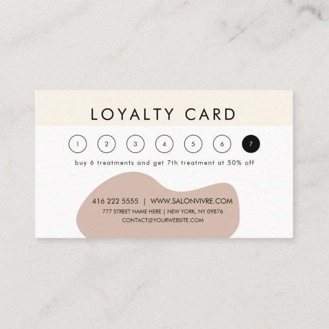 Minimalist Organic Shapes Loyalty Card (Back)