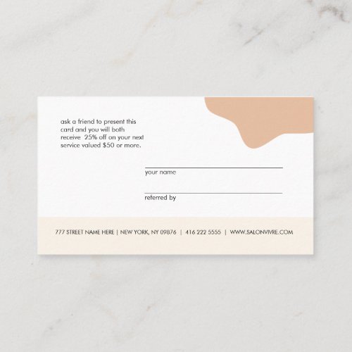 Minimalist Organic Shapes Refer a Friend Card