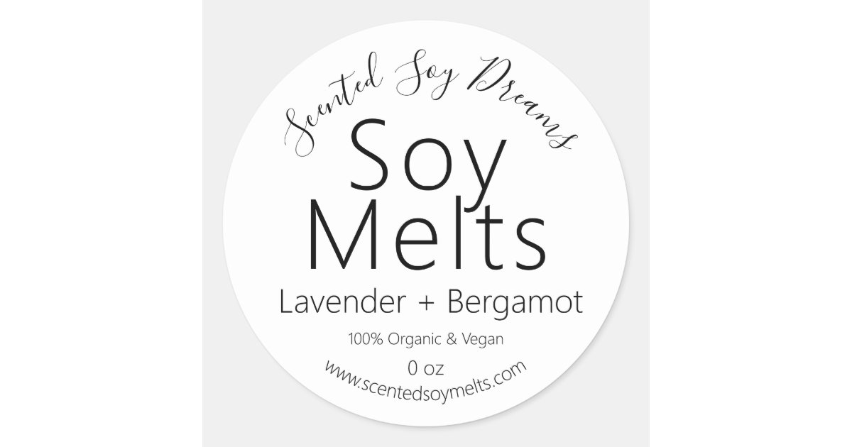 Minimalist Organic Vegan Soy Wax Melt Labels | Zazzle.com