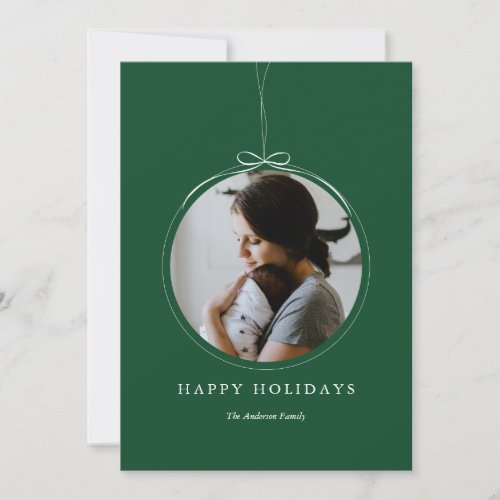 Minimalist Ornament Frame Photo Holiday Card