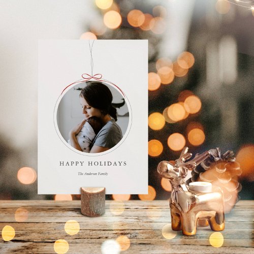 Minimalist Ornament Frame Photo Holiday Card