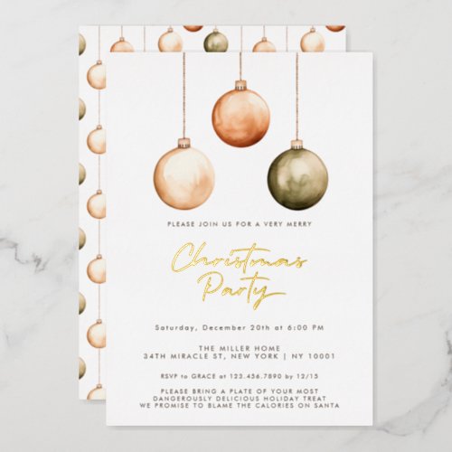 Minimalist Ornaments Christmas Party Invitation