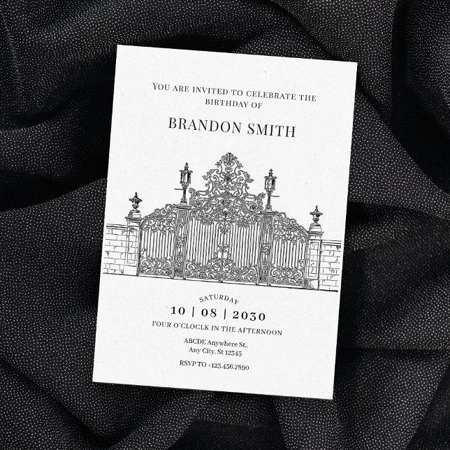 Minimalist Ornate entrance Gate art  birthday Invitation (Creator Uploaded)