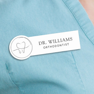 Minimalist Orthodontist Name Tag