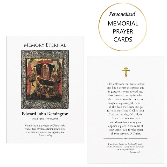 Minimalist Orthodox Christian Memorial Prayer Card (Creator Uploaded)