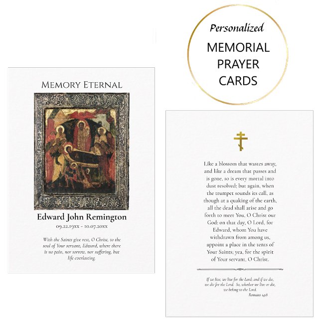Minimalist Orthodox Christian Memorial Prayer Card (Creator Uploaded)