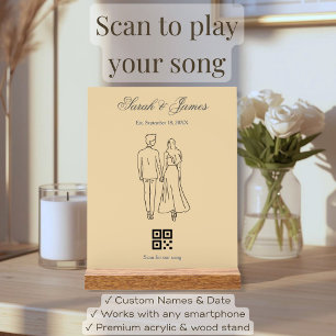 Minimalist Our Song QR Code Anniversary Gift Acrylic Sign
