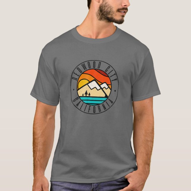 Minimalist Outdoors Redwood City California CA T-Shirt (Front)