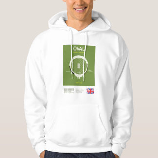 Minimalist Oval Cricket Ground Line Print Hoodie