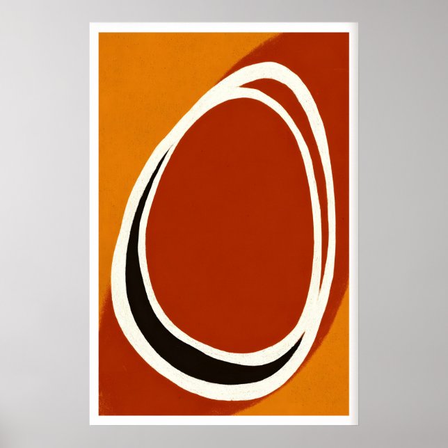 Minimalist Oval Wall Art, Bold Line Work, Negative Poster (Front)