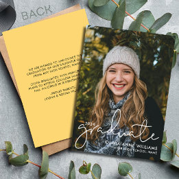 Minimalist Overlay High School Graduate Photo Announcement