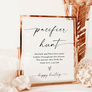 Minimalist Pacifier Hunt Sign   Neutral Baby Game