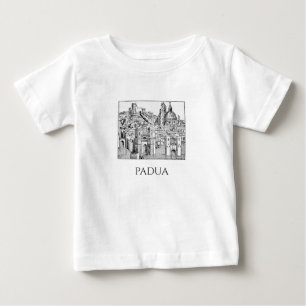 Minimalist Padua Medieval Skyline Line Art Baby T-Shirt