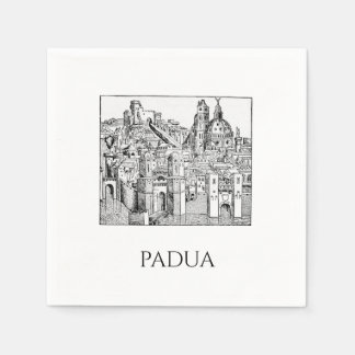 Minimalist Padua Medieval Skyline Line Art Napkins