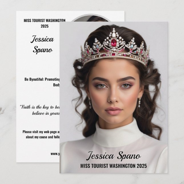 Minimalist Pageant Autograph Cards - Dark Text (Front/Back)