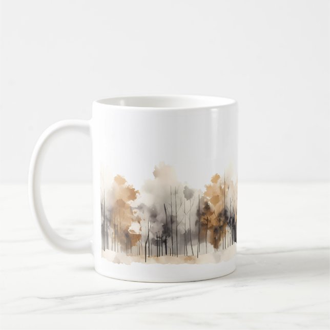 Minimalist Painting Forest  Coffee Mug (Left)