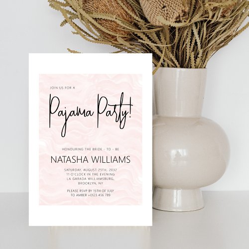 Minimalist Pajama Slumber Bachelorette Stripes Invitation