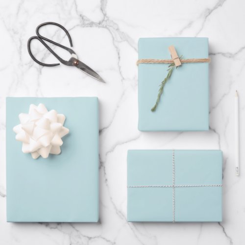 Minimalist pale aqua blue solid plain elegant  wrapping paper sheets