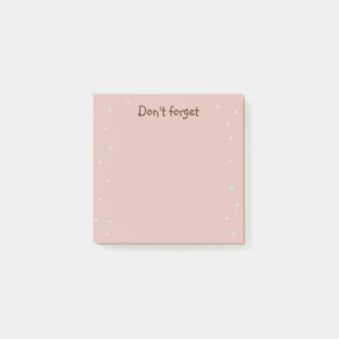 Minimalist Pale Pink Don't forget Post-it Notes
