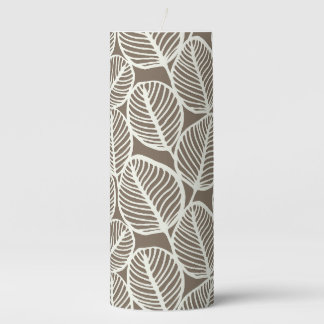 Minimalist Palm Leaf Pattern Pillar Candle
