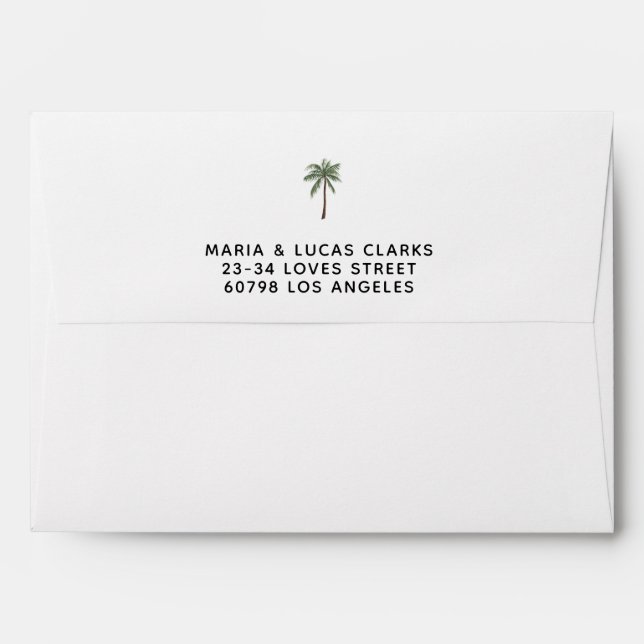 Minimalist Palm Trees envelopes  (Back (Top Flap))