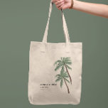 Minimalist Palm Trees Tote Bag<br><div class="desc">Tropical wedding Tote Bag featuring palm tree illustration. The simple tropical wedding invite reverses to display a solid green background. Designed to coordinate with our Minimal Palm Tree wedding collection.</div>