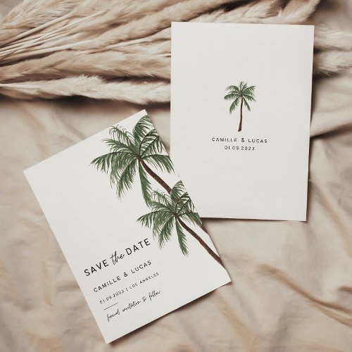 Minimalist Palm Trees wedding invitation