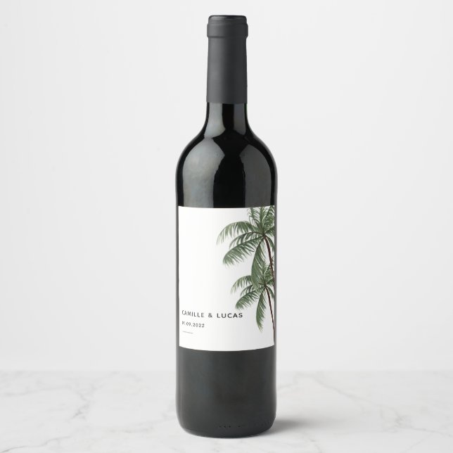 Minimalist Palm Trees wine label (Front)