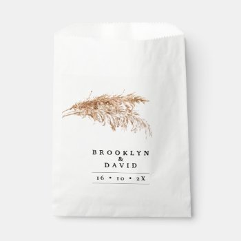 Minimalist Pampas Grass Wedding  Favor Bag by figtreedesign at Zazzle