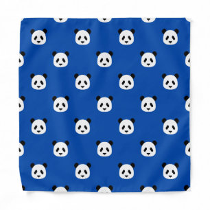 Minimalist Panda Pattern- Cobalt Blue Bandana