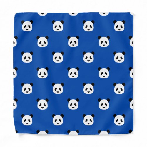 Minimalist Panda Pattern_ Cobalt Blue Bandana