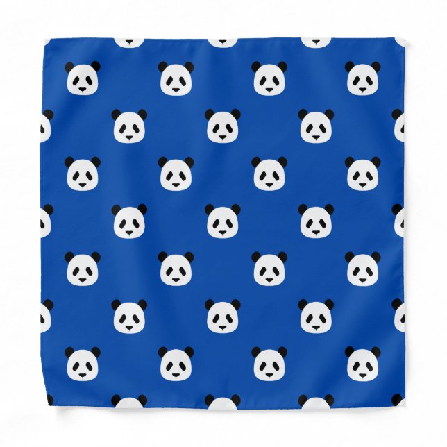 Minimalist Panda Pattern- Cobalt Blue Bandana (Front)