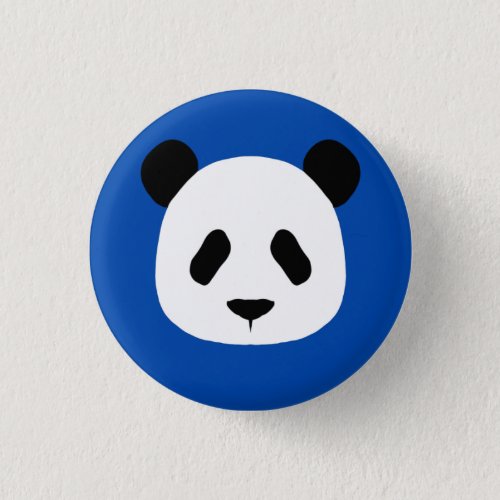 Minimalist Panda Pattern_ Cobalt Blue Button