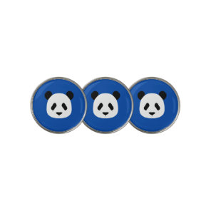 Minimalist Panda Pattern- Cobalt Blue Golf Ball Marker