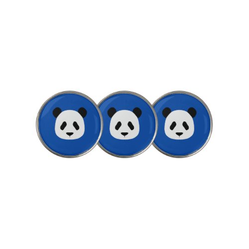 Minimalist Panda Pattern_ Cobalt Blue Golf Ball Marker