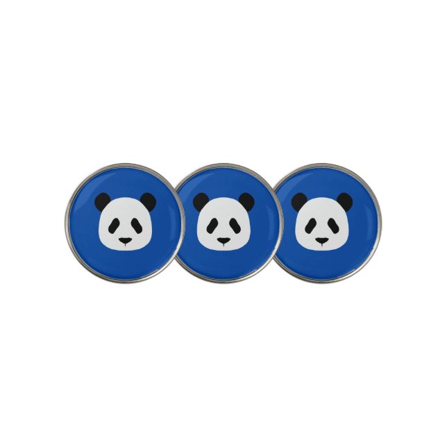 Minimalist Panda Pattern- Cobalt Blue Golf Ball Marker (3 Up)