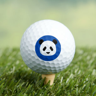 Minimalist Panda Pattern- Cobalt Blue Golf Balls