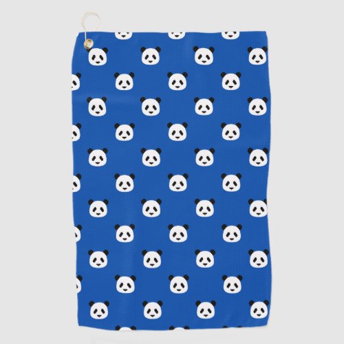 Minimalist Panda Pattern_ Cobalt Blue Golf Towel