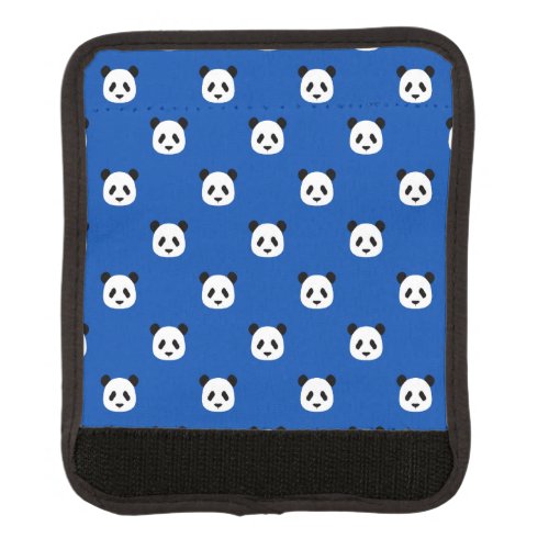 Minimalist Panda Pattern_ Cobalt Blue Luggage Handle Wrap